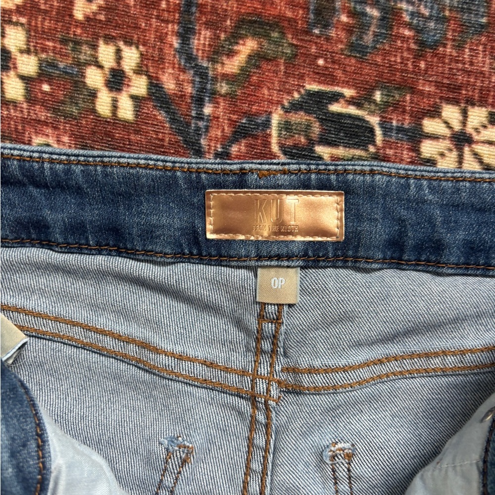 KUT FROM THE KLOTH Flare “Meg Fab Ab” Wide Leg Blue Jeans (Petite!) - Picture 5 of 15